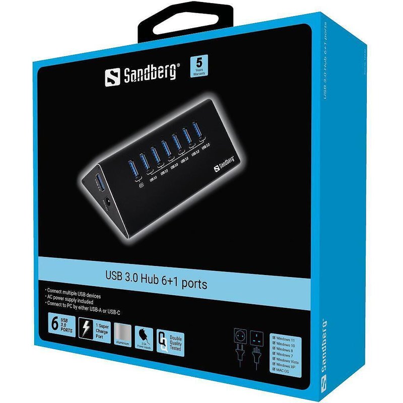 Sandberg USB 3.0 Hub - Хъб